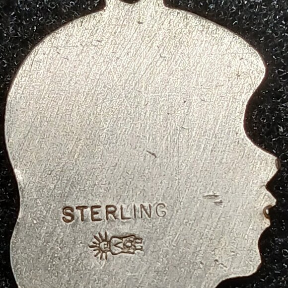 Vintage Sterling Silver Girl Silhouette Pendant Charm ¾" 1.7g .925 - Picture 2 of 9